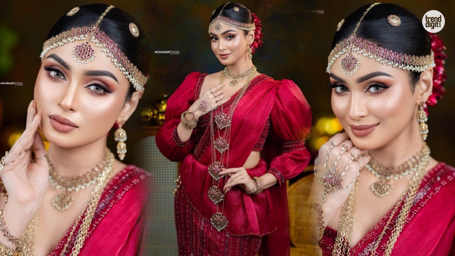 N Devindi Fernando Magenta Saree – Regal Detail in a Contemporary Bridal Look
