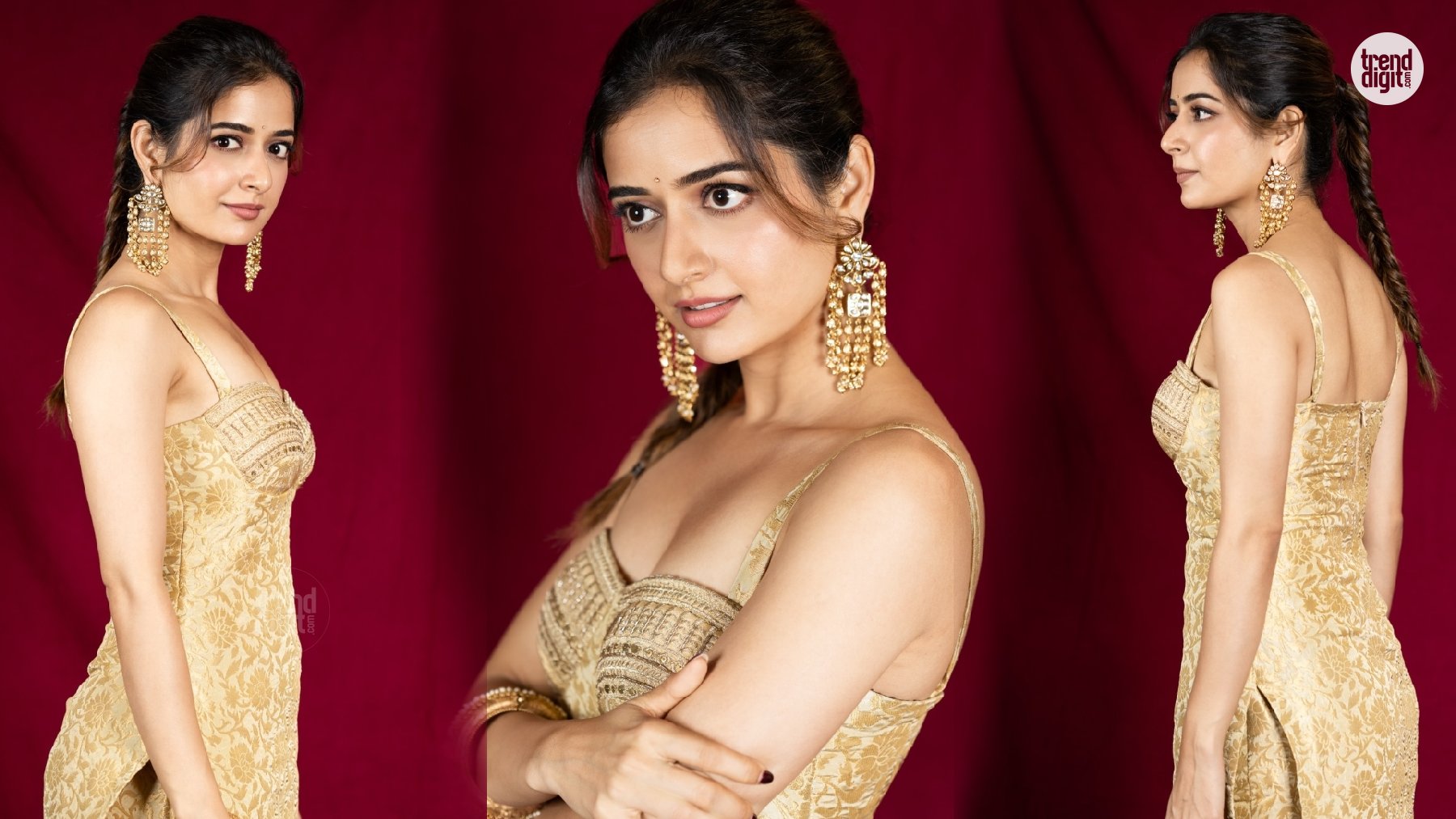 Ashika Ranganath Gold Dress – Classic Gold Elegance With Festive Glow