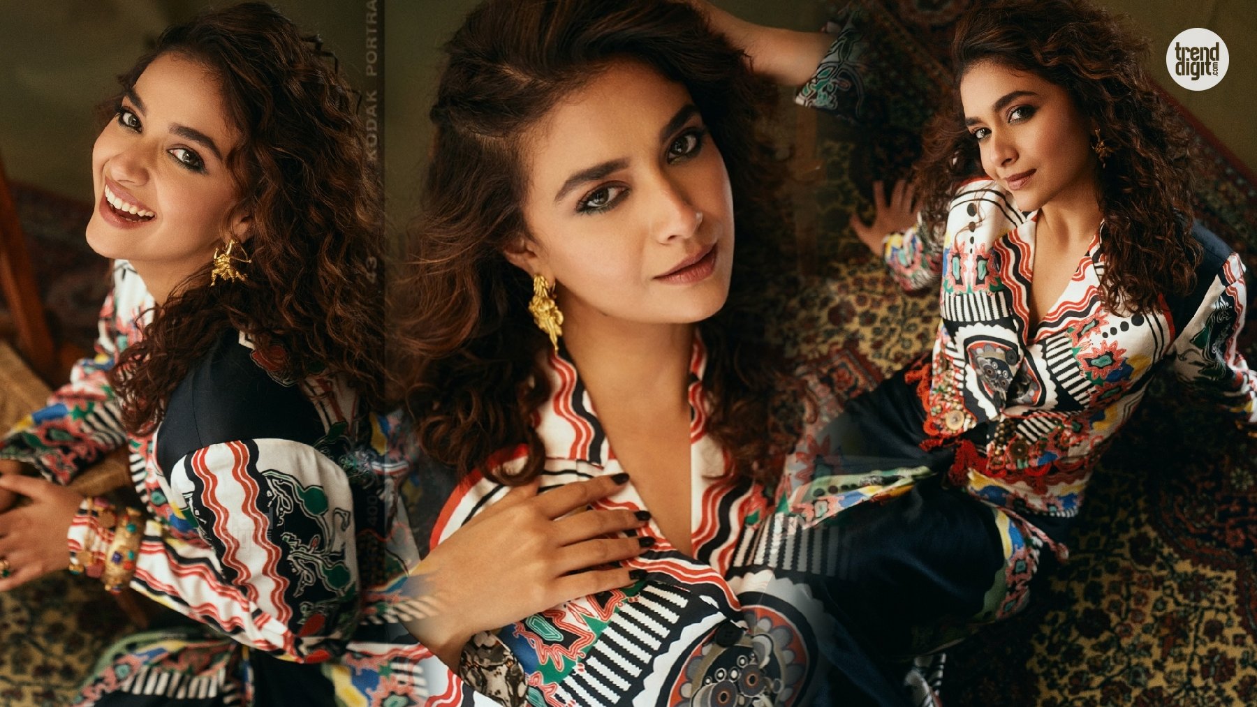 Keerthy Suresh Multicolour Printed Jacket Skirt Set – A Bold Editorial Print Story