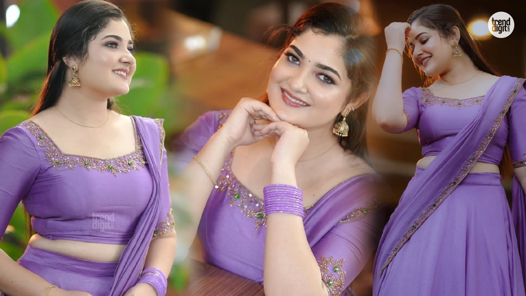 Varsha Purple Half Saree – Regal Tradition With A Dreamy Glow And Modern Charm