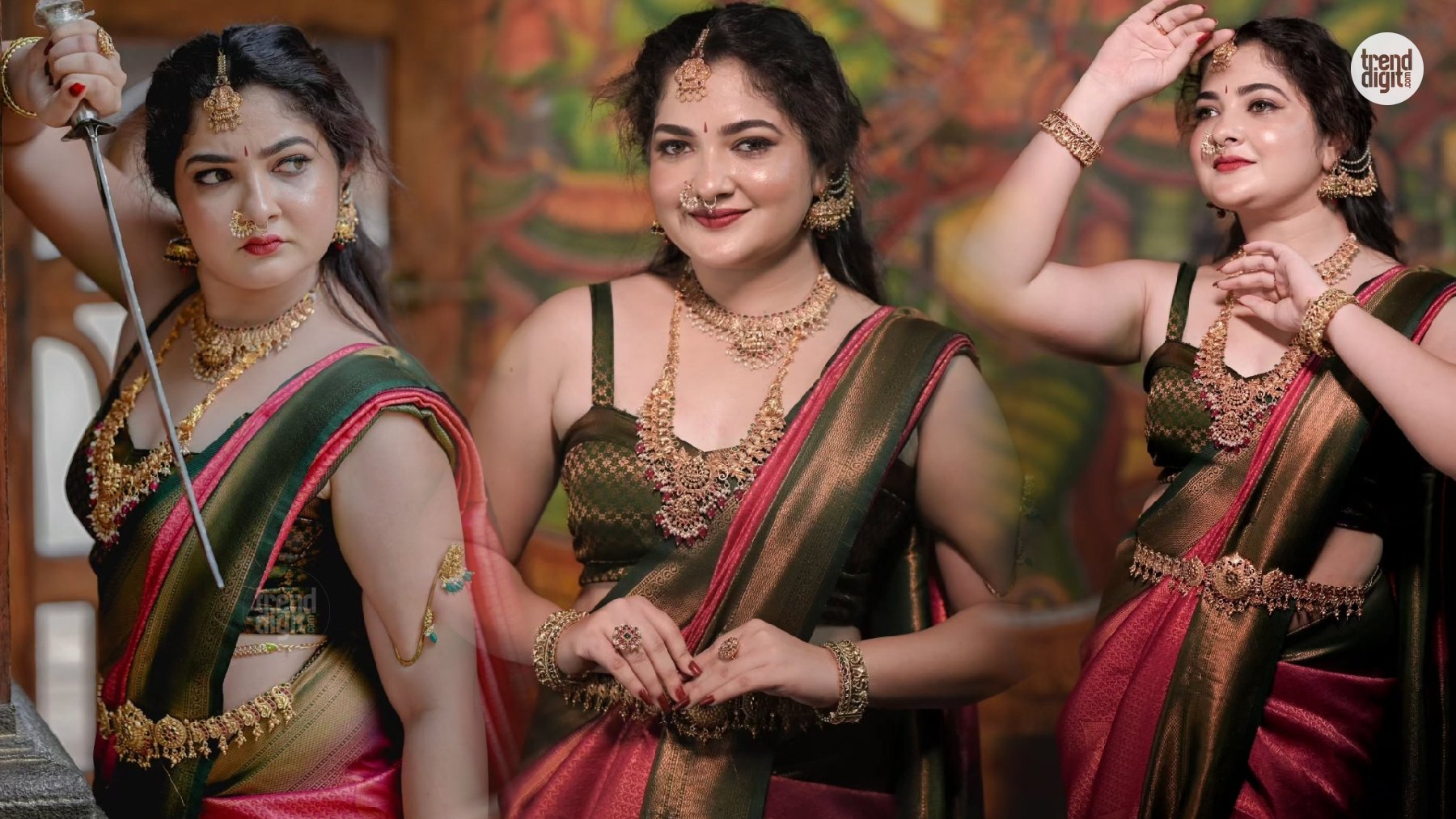 Varsha Green Saree – Classic Grace In Deep Green With A Timeless Festive Allure