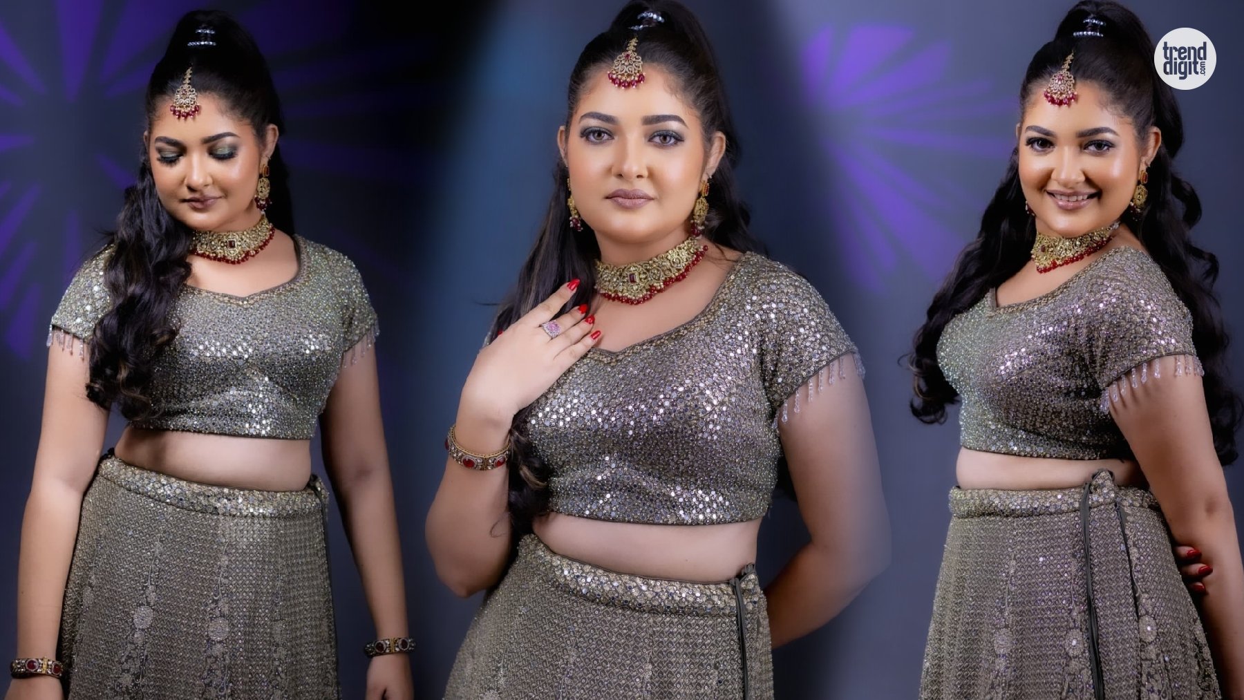 Varsha Silver Skirt Set – Shimmering Elegance With A Regal Evening Glow