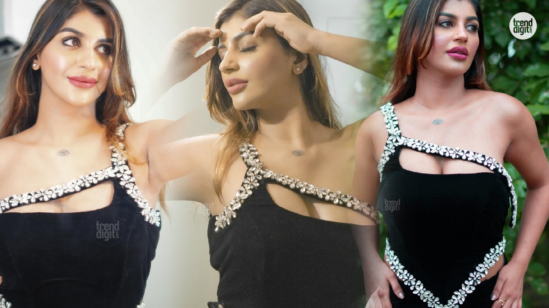 Yashika Aannand Stuns in a Black Embellished Gown for a Glamorous Photo Gallery!