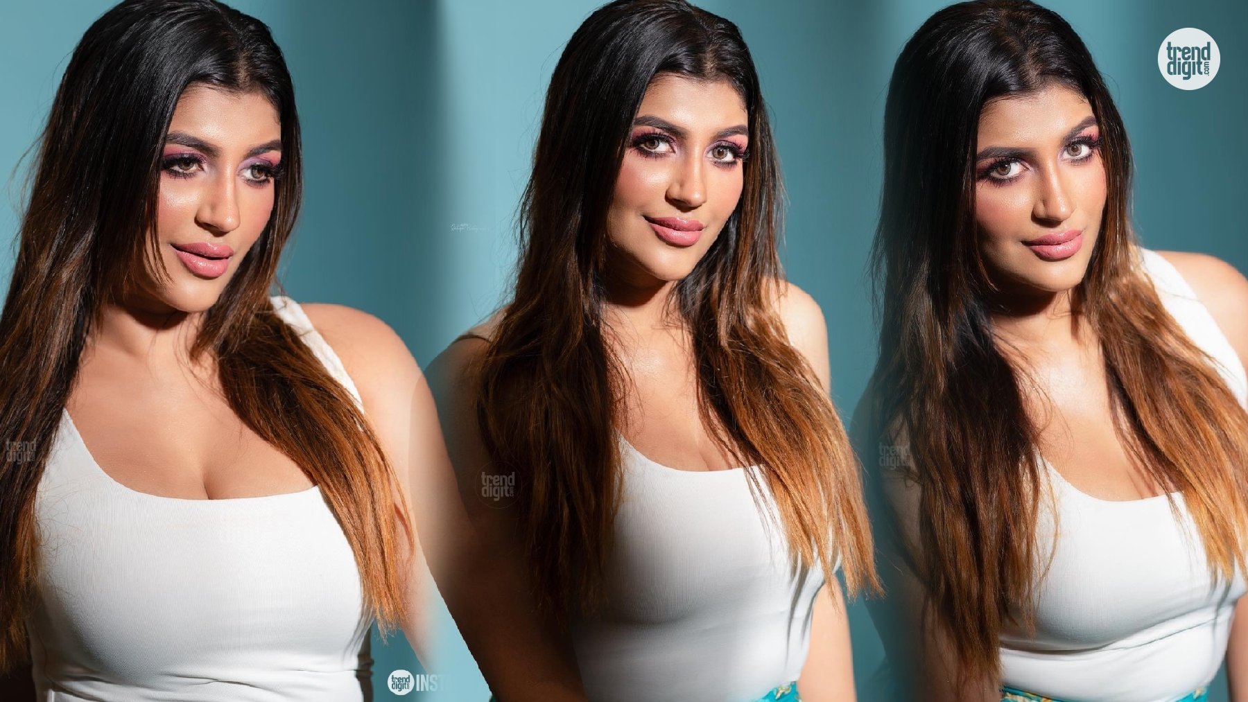 Yashika Aannand Stuns in White Tank Top and Printed Skirt with a Fresh Chic Look
